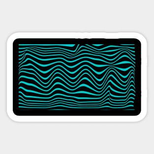 Light Blue and Black Waves Sticker